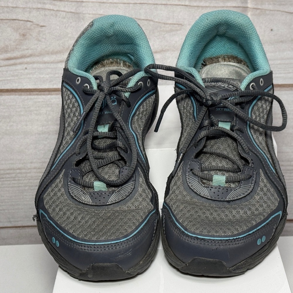 Ryka Sky Walk‎ Womens Walking Shoes Grey Teal Athletic Sneakers 8M 903613